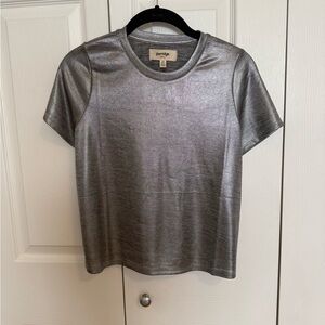 Porridge Metallic Silver Short Sleeve Tee NWT size XS